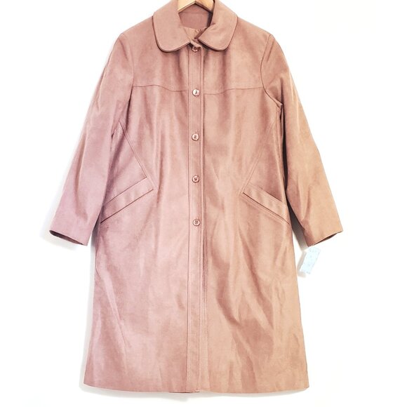 VINTAGE NWT Union Made Retro • Forecaster Of Boston • Long Mauve Coat Size 13/14 - Picture 1 of 11